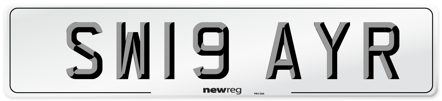 SW19 AYR Number Plate from New Reg